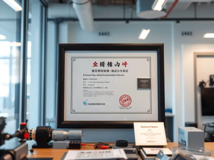 废气吸附浓缩装置专利证书特写